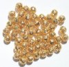 50 6mm Gold Plated Round Filigrae with Dots Metal Beads